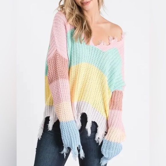 Destroyed Stripe Sweater - Picture 2 of 3